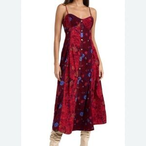 Free People Red Floral Maxi Dress